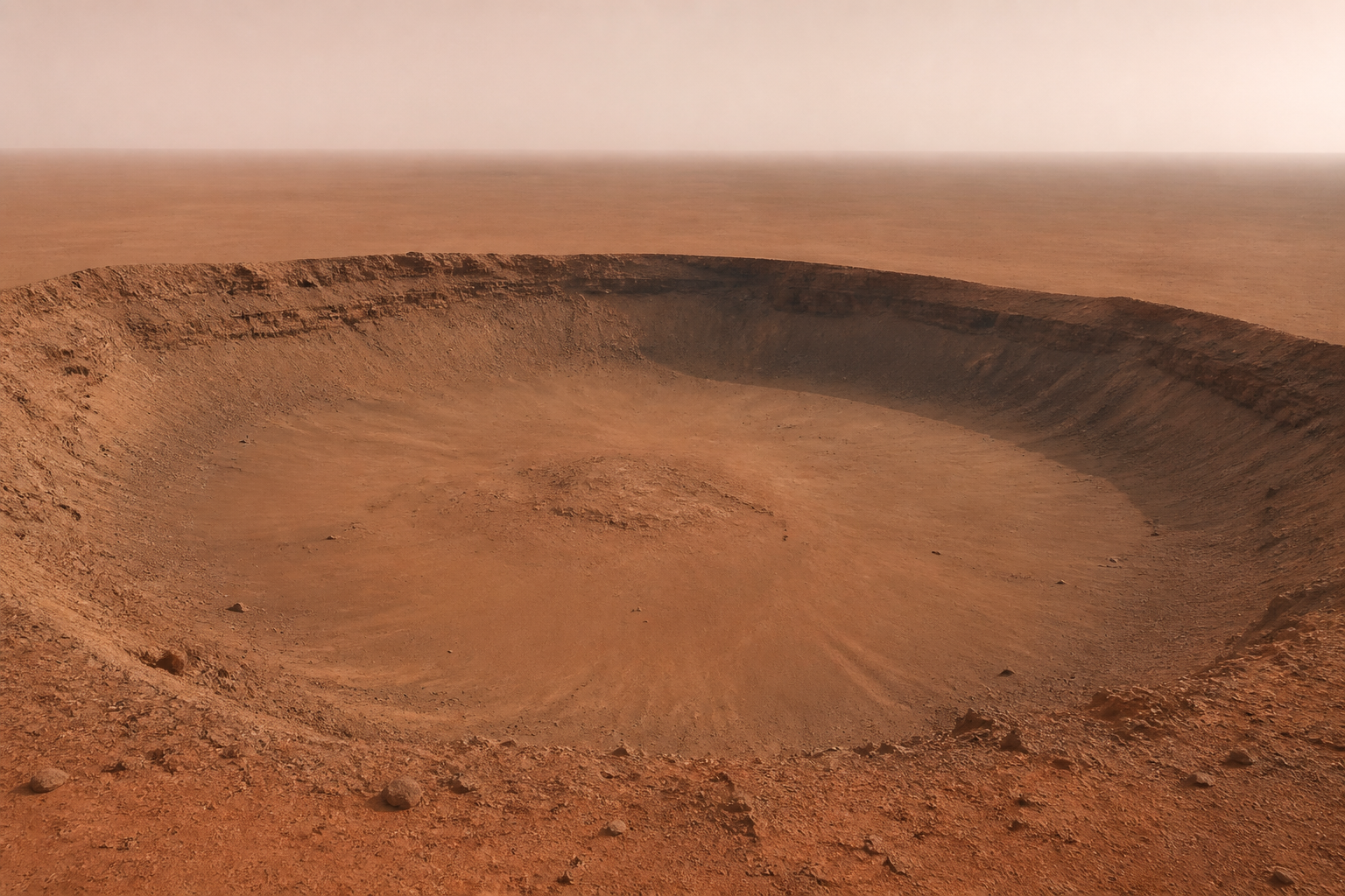 Mars Express Uzay Aracı Kızıl Gezegen'deki Dev Schiaparelli Kraterini Görüntüledi